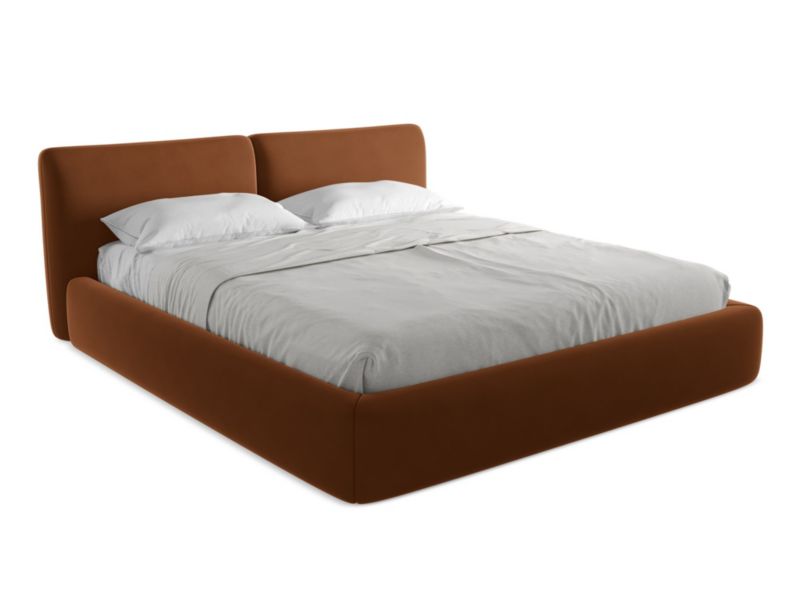 Łóżko LaMiaSofa Hoku z weluru 180x200 terakota 1 szt.