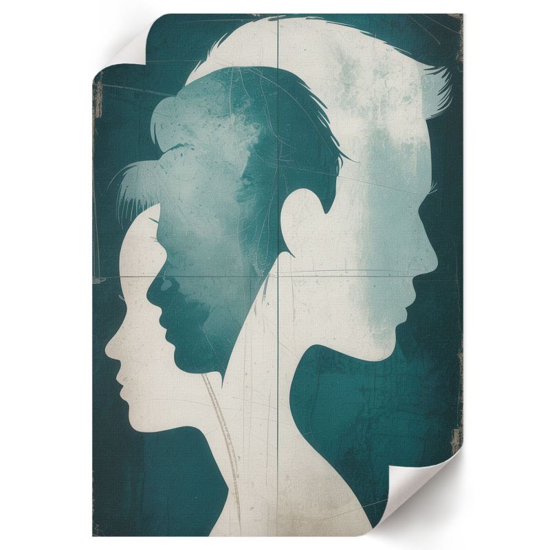 Plakat Do Łazienki ArtPrintCave 42x59,5 cm Profile twarzy Monika Wójcik 1 szt.
