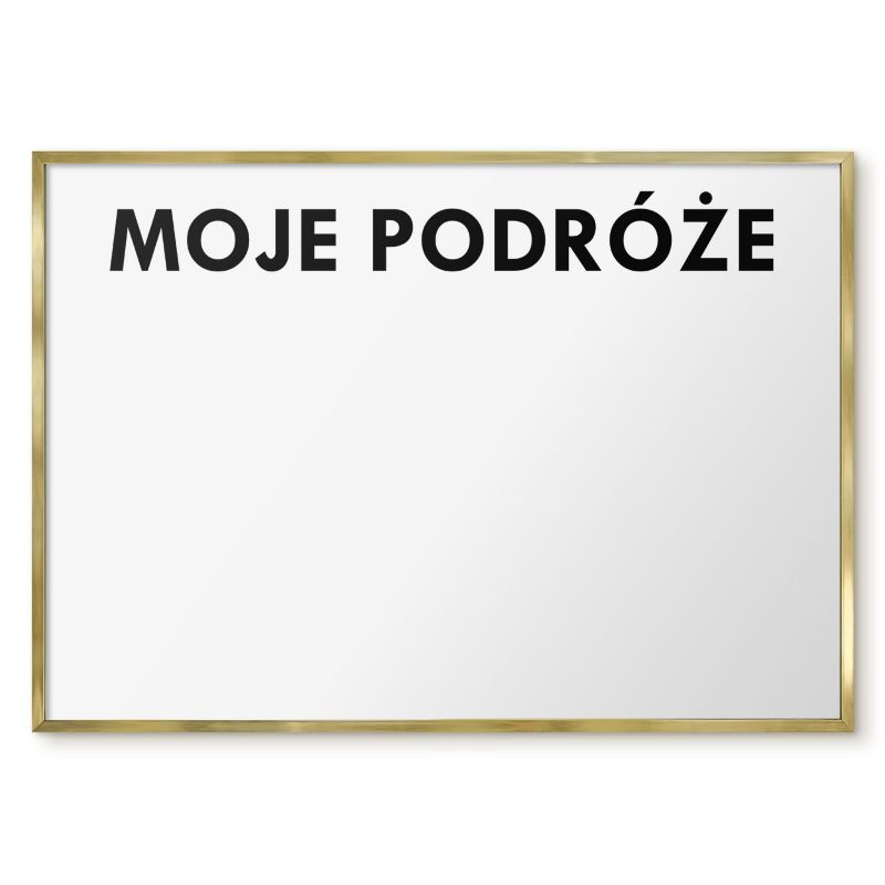 Tablica Na Magnesy Tulup 100x70 cm Moje podróże 2 - Złota rama Do salonu, sypialni 1 szt.