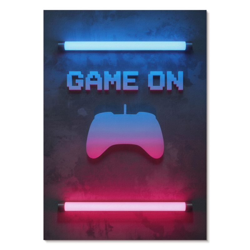 Plakat na Płótnie Tulup 42x59,4 cm (A2) Game on neony Do salonu, biura, sypialni 1 szt.