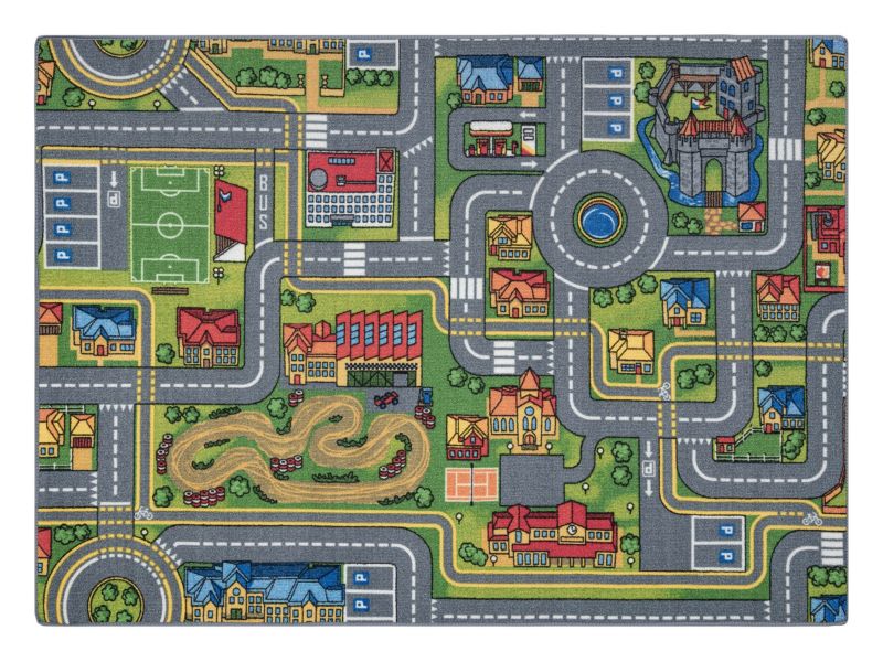 Dywan dla dzieci Rebel Roads RugsX 95x200 cm szary AW016 1 szt.