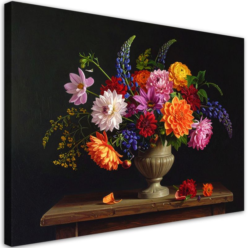 Obraz do salonu sypialni biura Feeby Kolorowy bukiet kwiatów w wazonie 100x70cm 1szt
