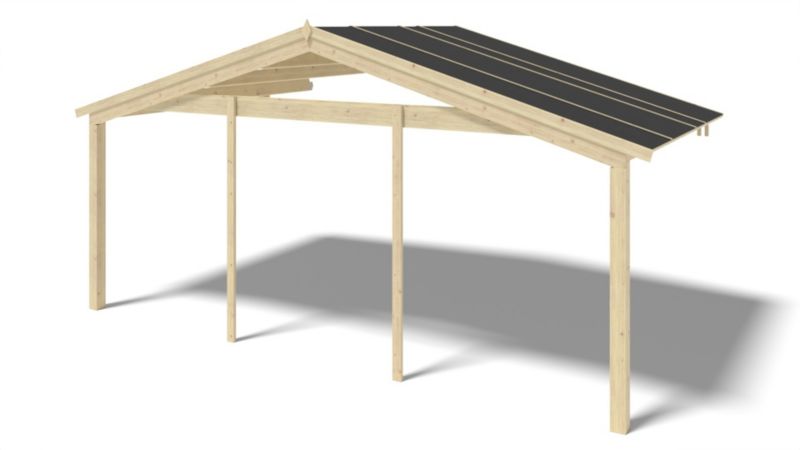 Zadaszenie werandy tarasu domku ALTANKA - 6x3 m, drewniane, 1szt.