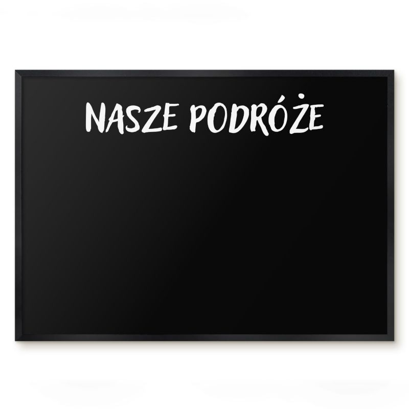 Tablica Magnetyczna Do Sypialni Tulup 70x50 cm Nasze podróże 5 - Czarna rama Do salonu, sypialni 1 szt.