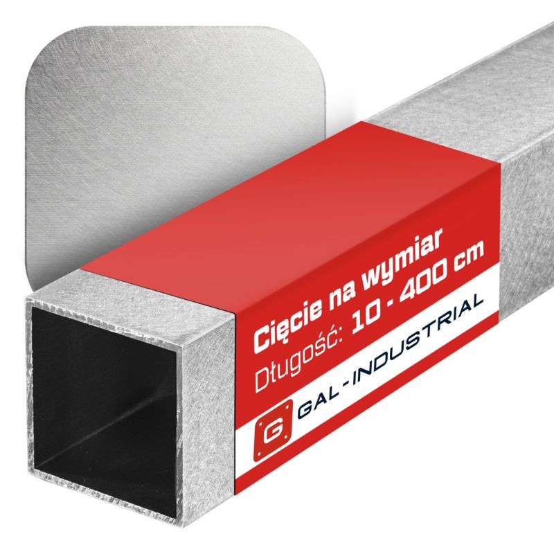 Profil Aluminiowy SATYNOWANY GAL-INDUSTRIAL 40x40x2mm 240 cm Rura Kwadratowa Na wymiar 1 szt.
