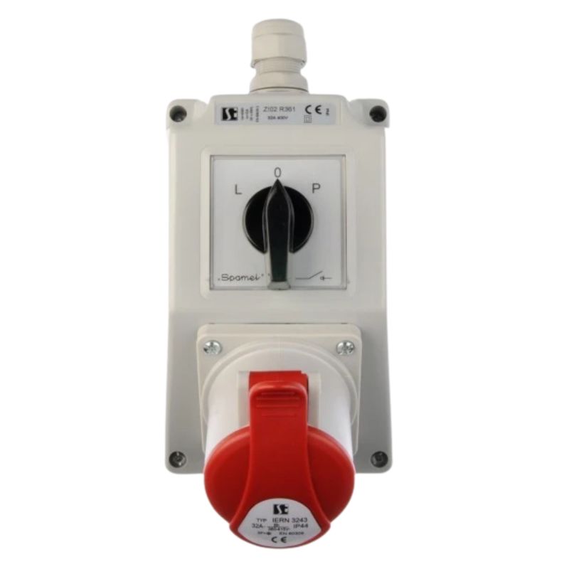 Zestaw instalacyjny z gniazdem L-0-P 32A 4P IP44 Zi02R361 Spamel 1 Szt.