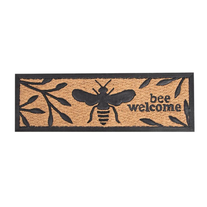 Wycieraczka z motywem pszczoły Esschert Design brązowa z włókna kokosowego 75x25 cm 1 szt.