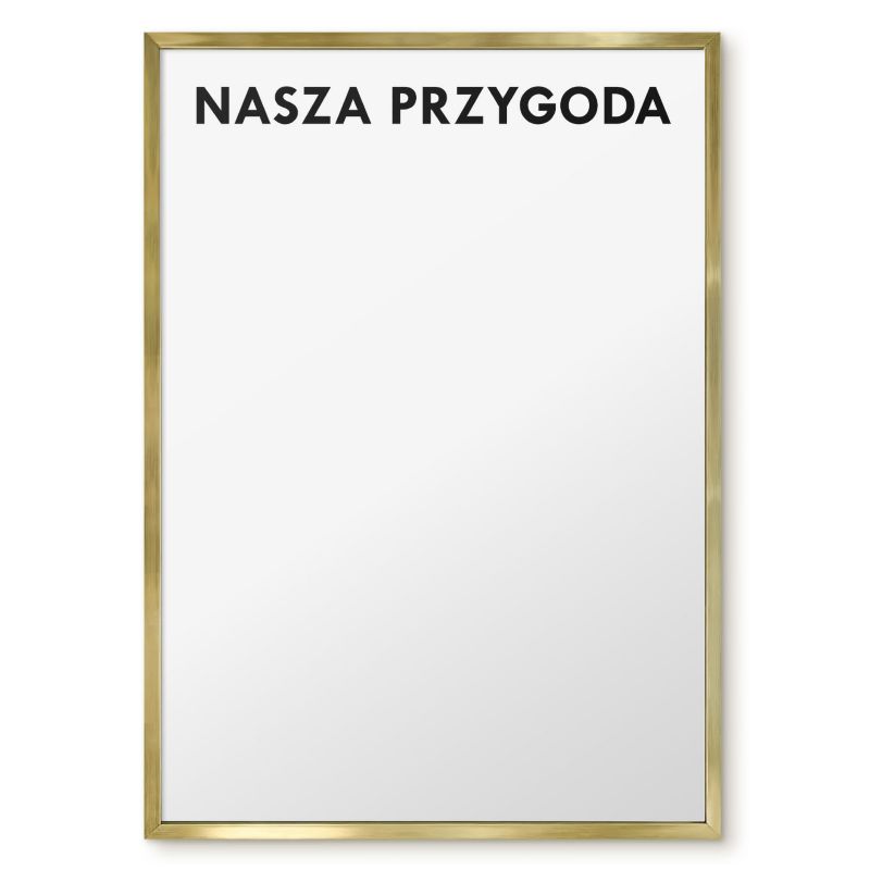 Tablica Magnetyczna Do Salonu Tulup 50x70 cm Nasza przygoda 2 - Złota rama Do salonu, sypialni 1 szt.