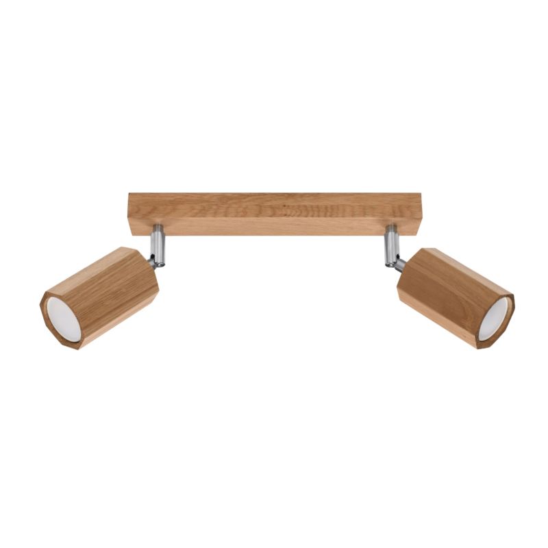 Reflektor sufitowy Pure Lume RUVANO jasne drewno-chromowany 2xGU10x40W IP20 wym:20x5x30cm - 1 szt.