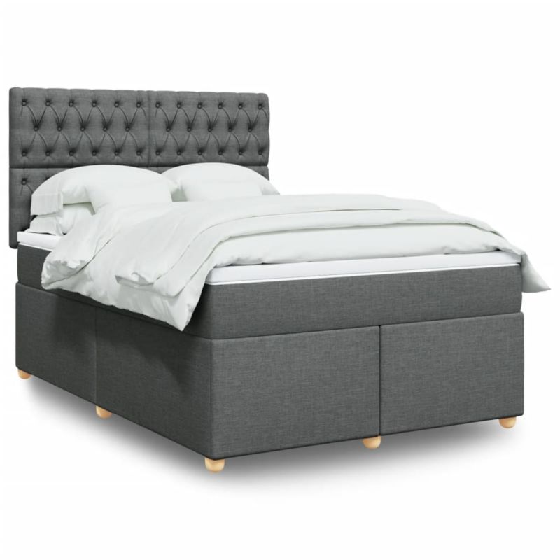 Łóżko z materacem WaszeMeble 140x200 cm Ciemnoszary tkanina z LED WM-3293611 1 szt.