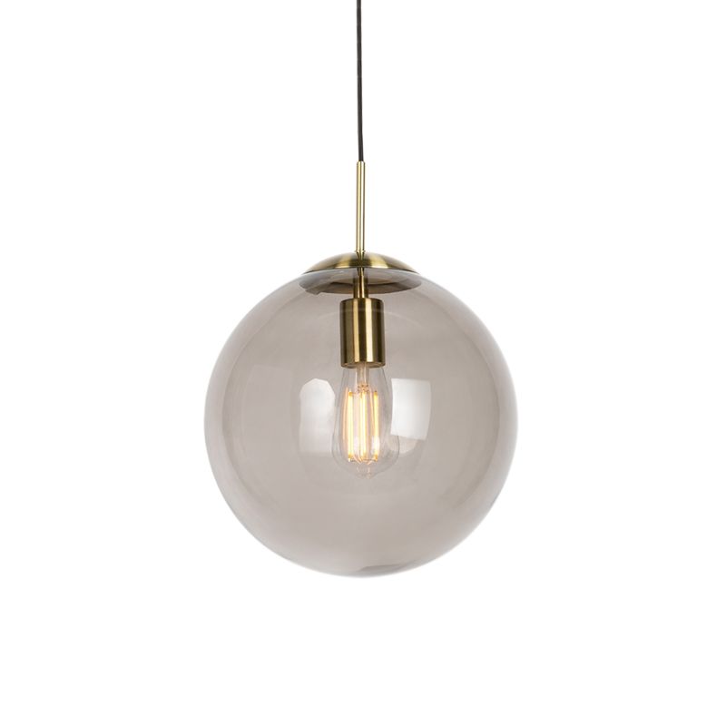 Nowoczesny lampa wisząca inteligentny Qazqa Ball złoty/mosiężny okrągły żarówkami LED 49W E27 ściemnialny 1 szt.