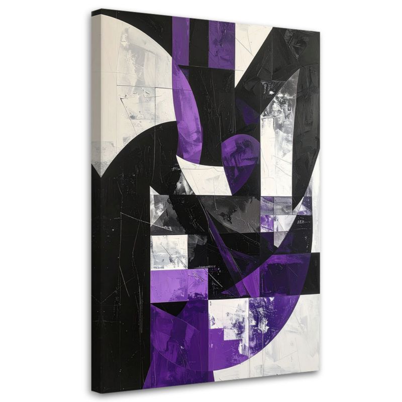 Obraz do salonu sypialni kuchni biura Feeby Geometryczna abstrakcja fioletowy 70x100cm 1szt