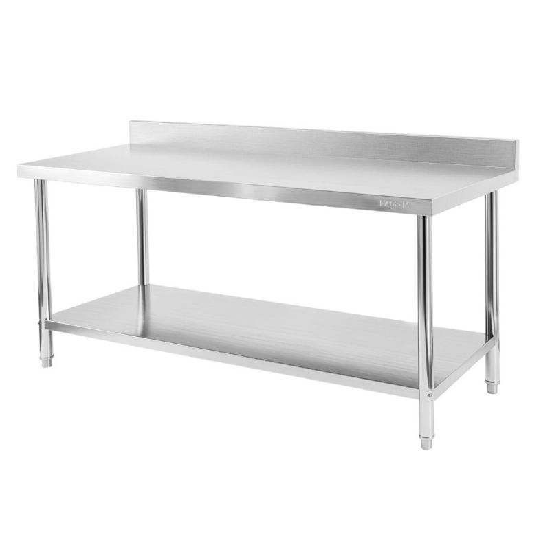 Stół gastronomiczny ze stali nierdzewnej Mega-M X Standard przyścienny z półką 200x70x85 cm 1szt.