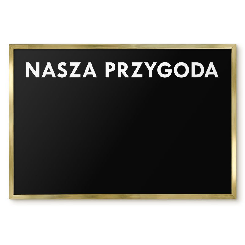 Tablica Magnetyczna Do Notatek Tulup 60x40 cm Nasza przygoda 7 - Złota rama Do salonu, sypialni 1 szt.