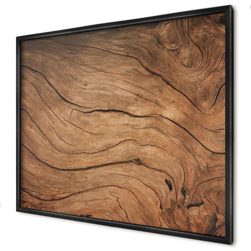 Magnetyczna tablica ozdobna Wallfluent 80x60 Słój drewna w czarnej ramie 1szt