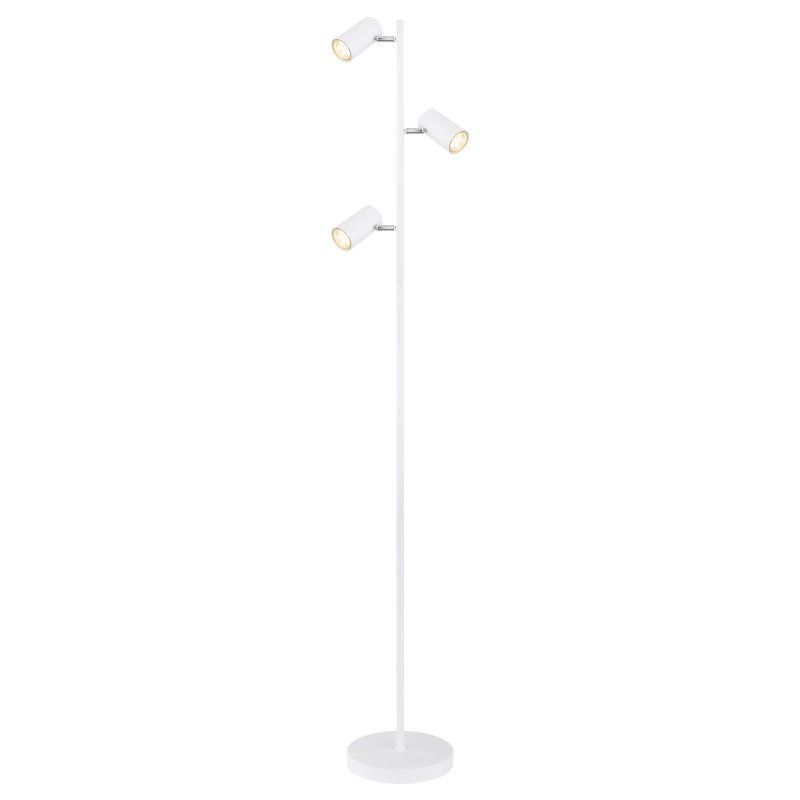 Lampa podłogowa Globo ROBBY 57910SW biała mat 3xGU10 regulowane reflektory z włącznikiem nożnym 1 szt.