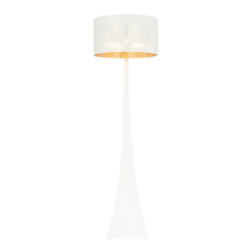 Lampa podłogowa stojąca Emibig Estrella biało-złota 1 x E27 x 15W wym: 157 x 45 x 45 cm - 1 szt.