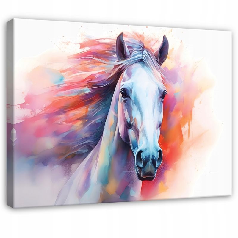 Obraz WALLARENA Dla Dzieci Na Płótnie Dla Dzieci Zwierzęta Koń Kolorowy 120x80 cm PP14693O20 1 szt.