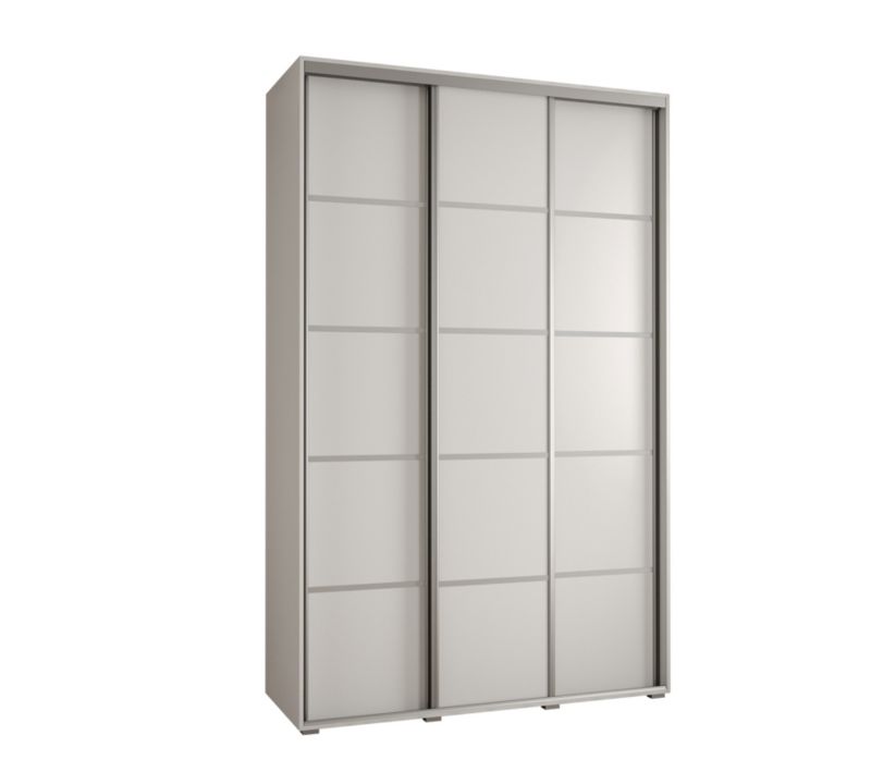Szafa przesuwna Abiks DAVOS 4 wysoka szer.150cm gł.45cm biały/biały/srebrny 1szt.