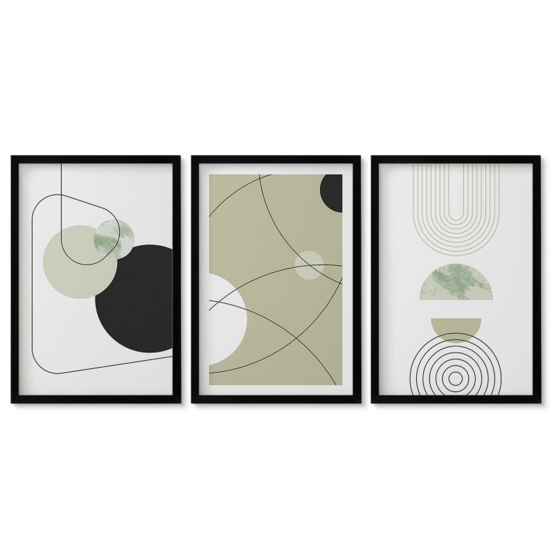 Komplet obrazów czarna rama Tulup 40x60 cm Abstrakcyjne kształty kolory Dekoracja ścienna do przedpokoju 1 kpl