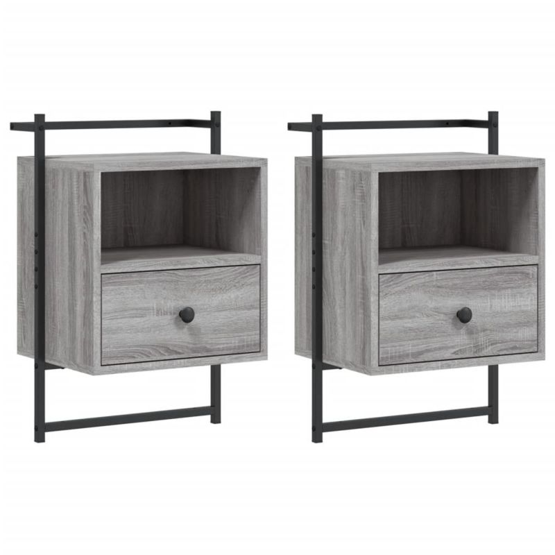 Szafki nocne wiszące WaszeMeble szary dąb sonoma WM-833440 2 szt.