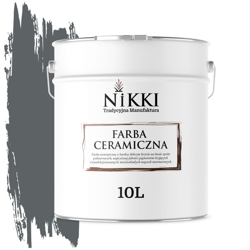 Farba Ceramiczna Wewnętrzna Ściany i Sufity NIKKI Antracyt H0912 Głęboki Mat 10L