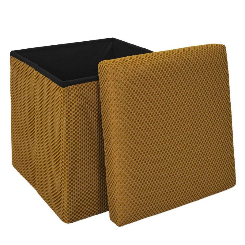 Pufa URBAN BOX HowHomely do przechowywania miodowa 38x38x38 cm 1 szt.