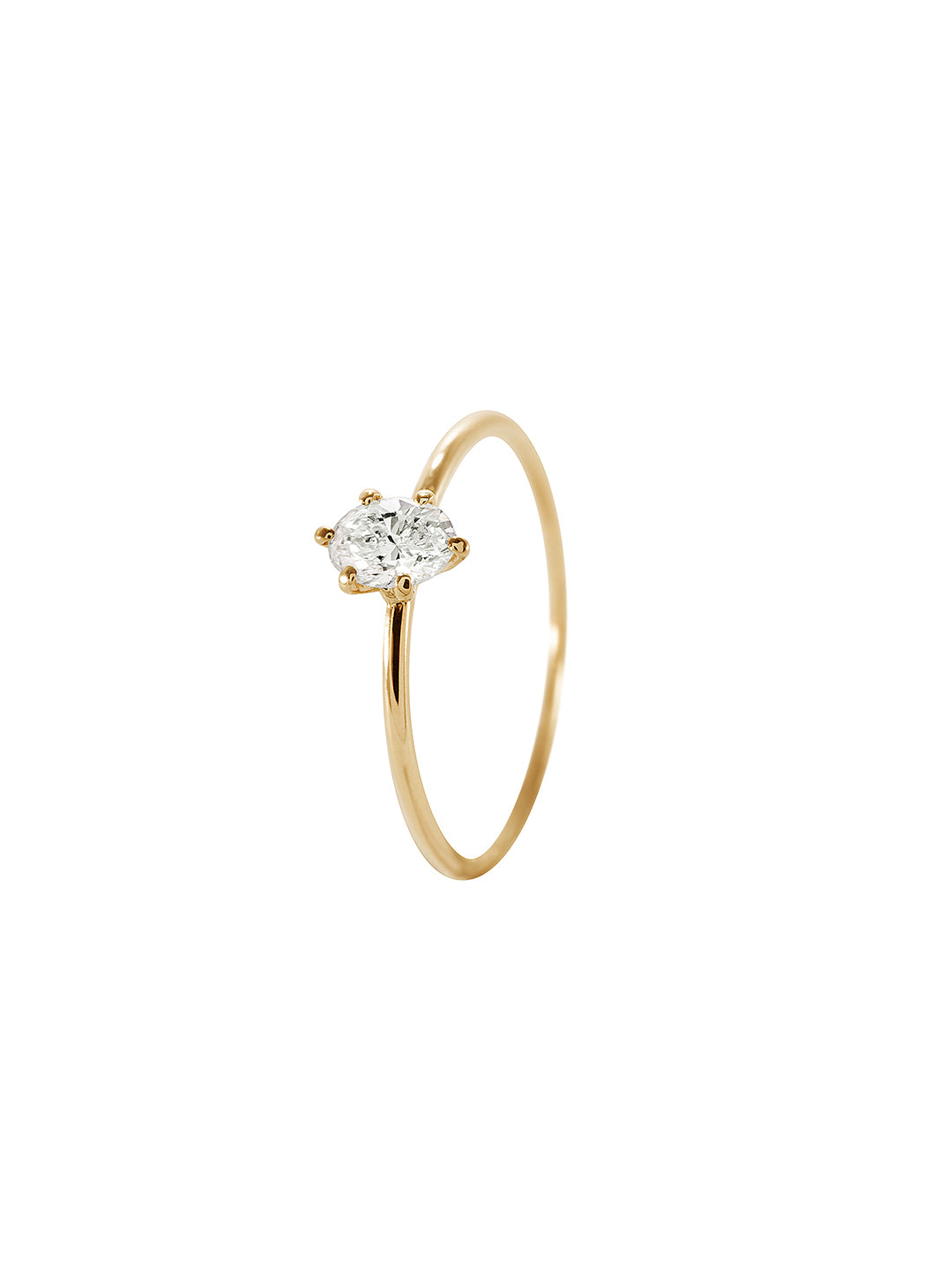 Cecilia Ring - pierścionek z owalnym diamentem, 0.35