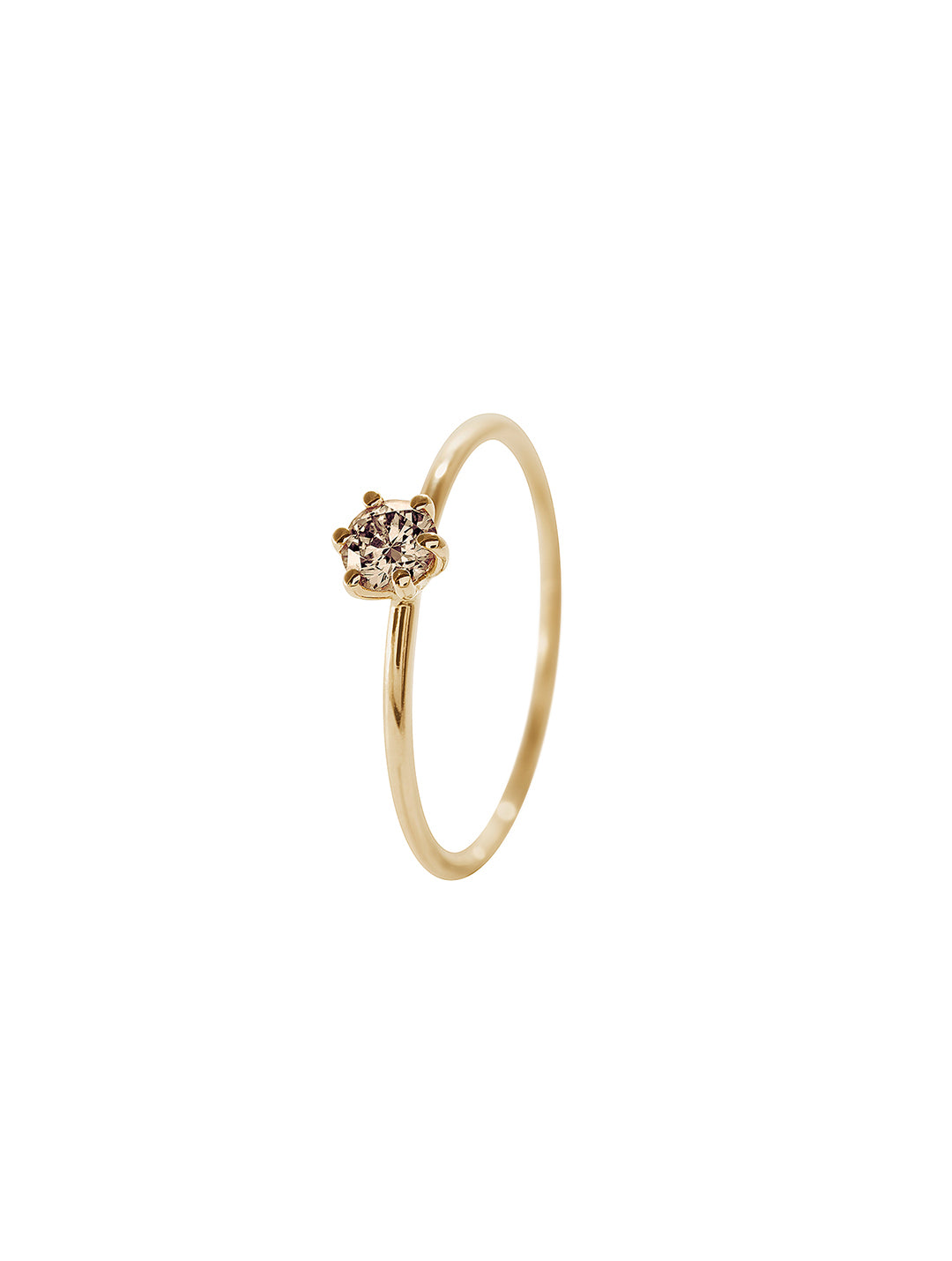 Rose Ring N°1 - unikatowy pierścionek z koniakowym diamentem, 13