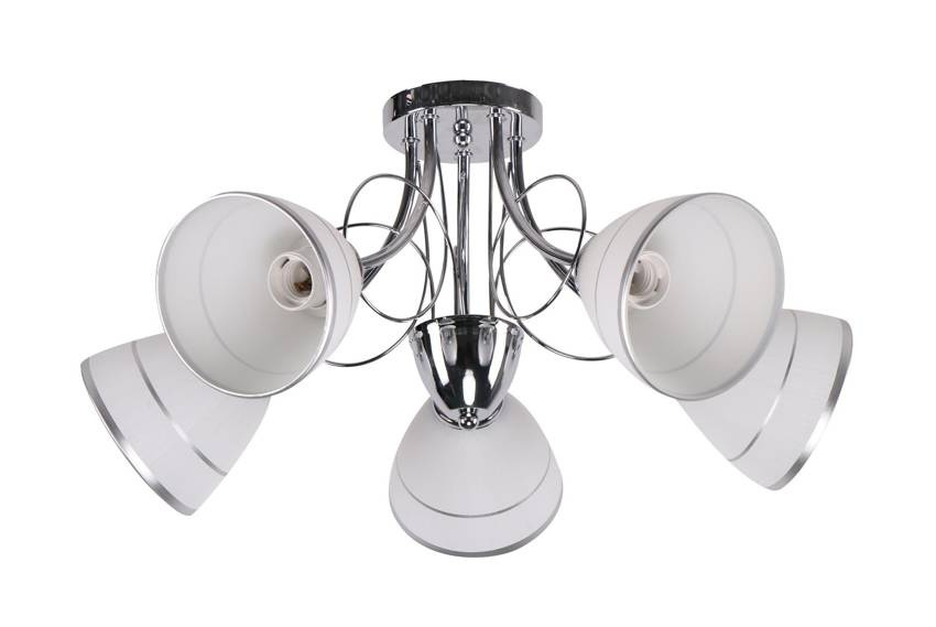 Srebrna lampa wisząca sufitowa do salonu ELOTTE metal szkło