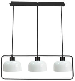 Czarna lampa wisząca 3-punktowa z białymi kloszami ZODIAC do salonu
