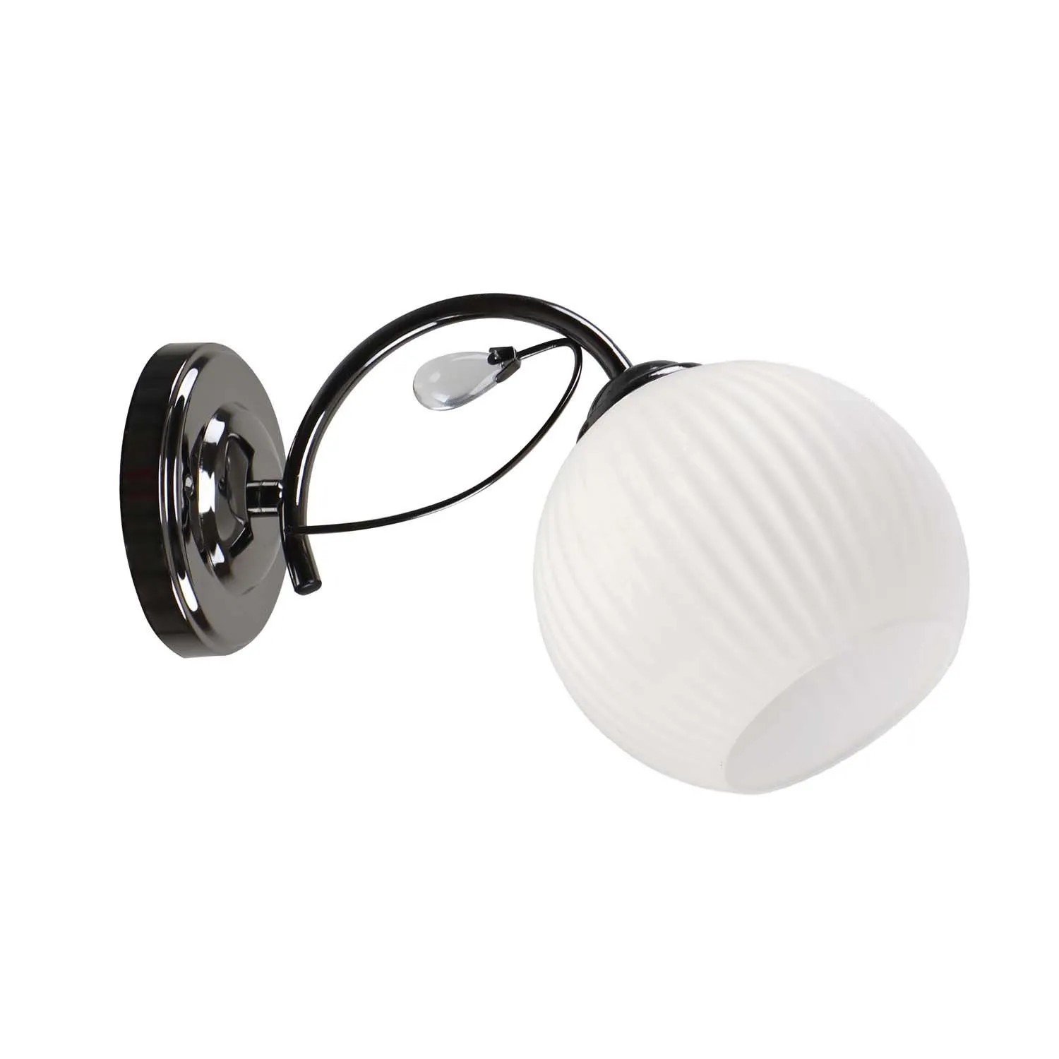 Candellux Kinkiet NEROS czarny perłowy 1xE27 40W klosz biały