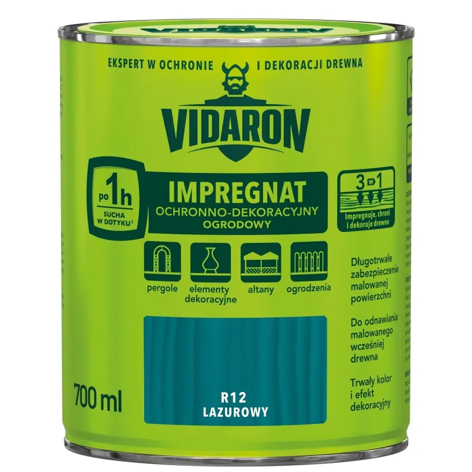 Vidaron Impregnat ogrodowy lazurowy 700 ml