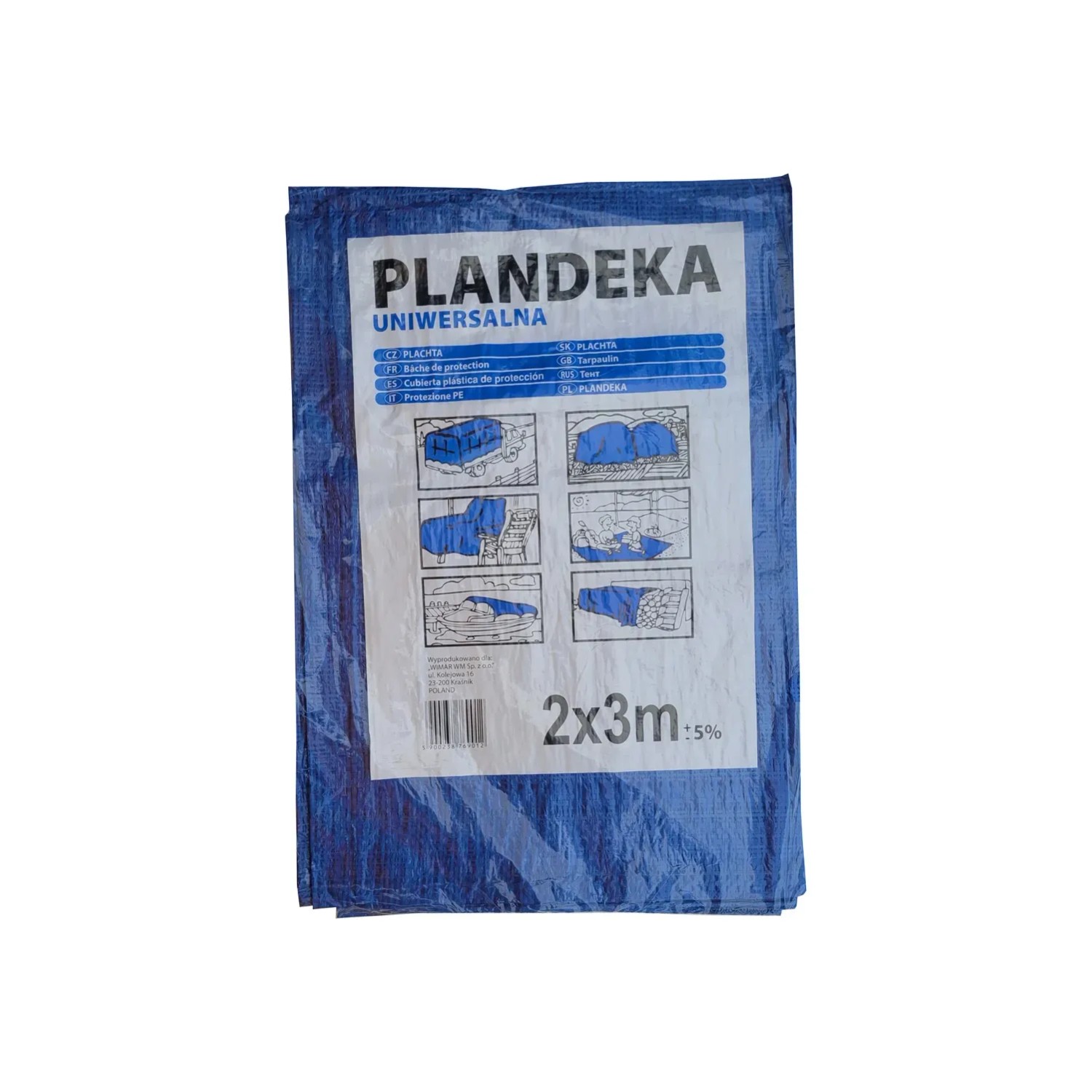 Plandeka ochronna 2 x 3 m 55g/m2