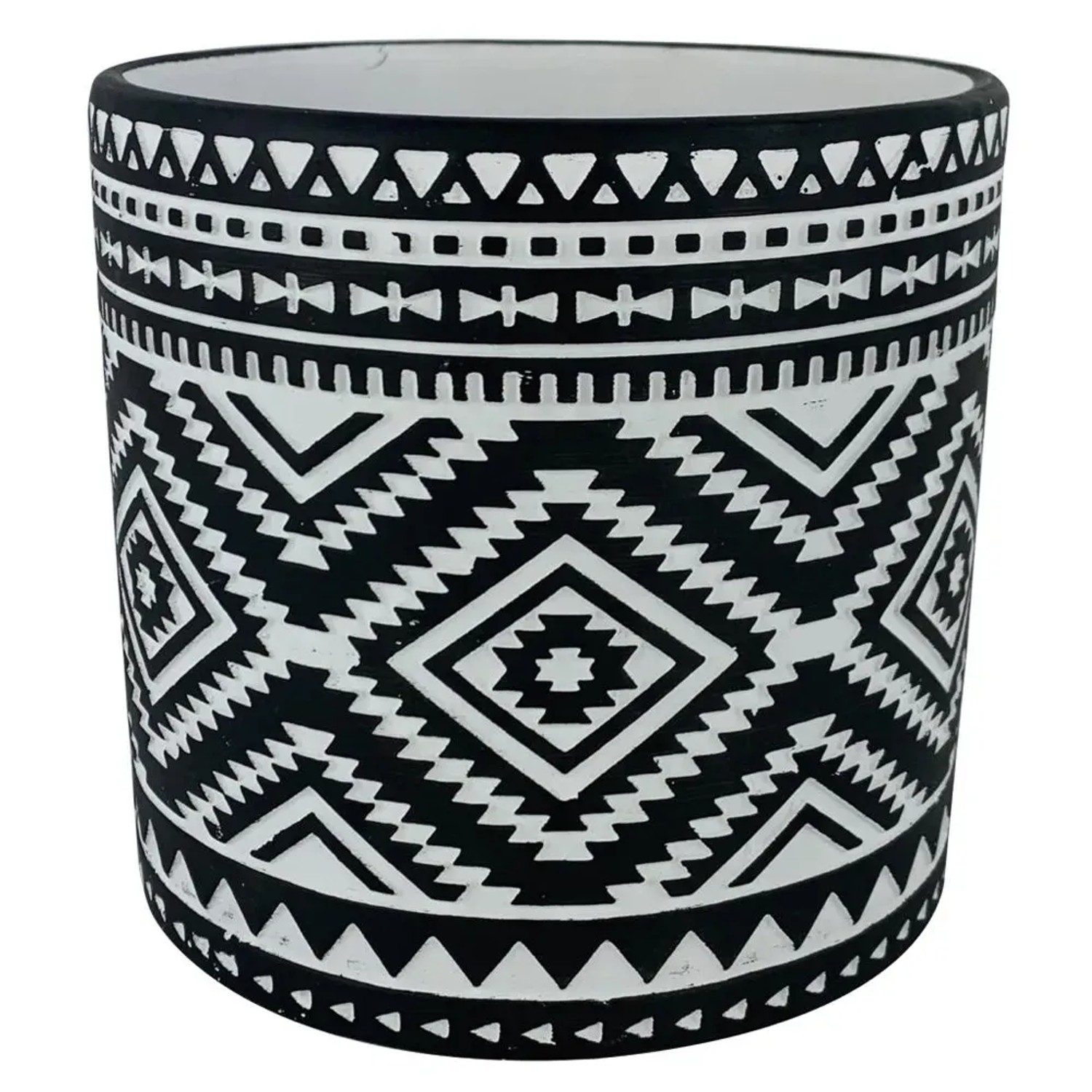 Osłonka India terakota biały/czar - śr. 13 cm