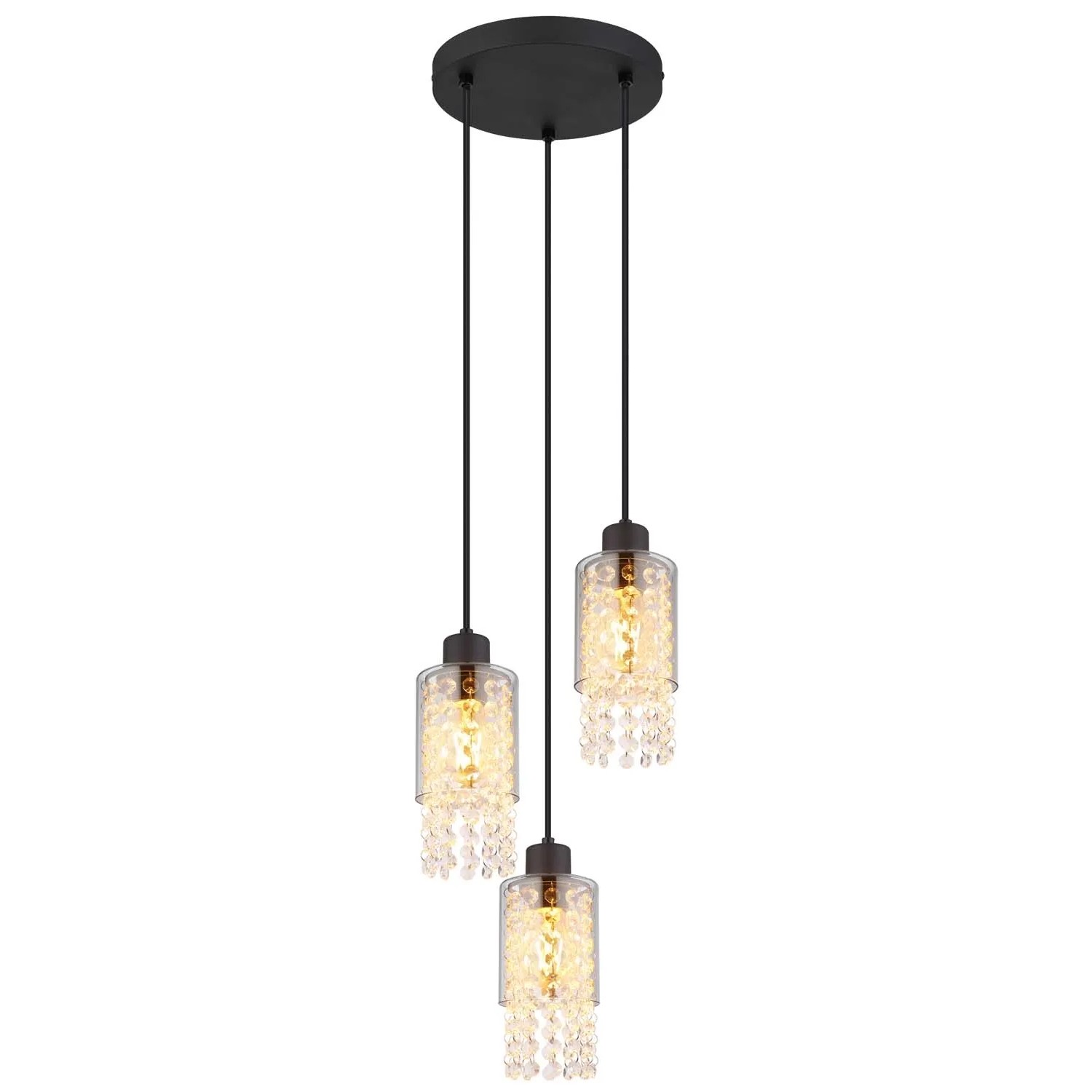 Globo Lampa wisząca BACKEY 3xE27 15W czarny mat