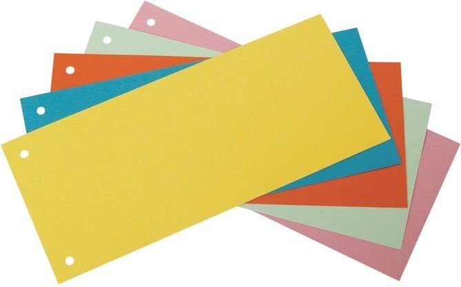 Przekładki do segregatora Bantex, kartonowe, 1/3 A4, 5x20 sztuk, mix kolorów