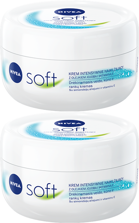 2x Krem do ciała i rąk Nivea Soft, nawilżający, 200ml