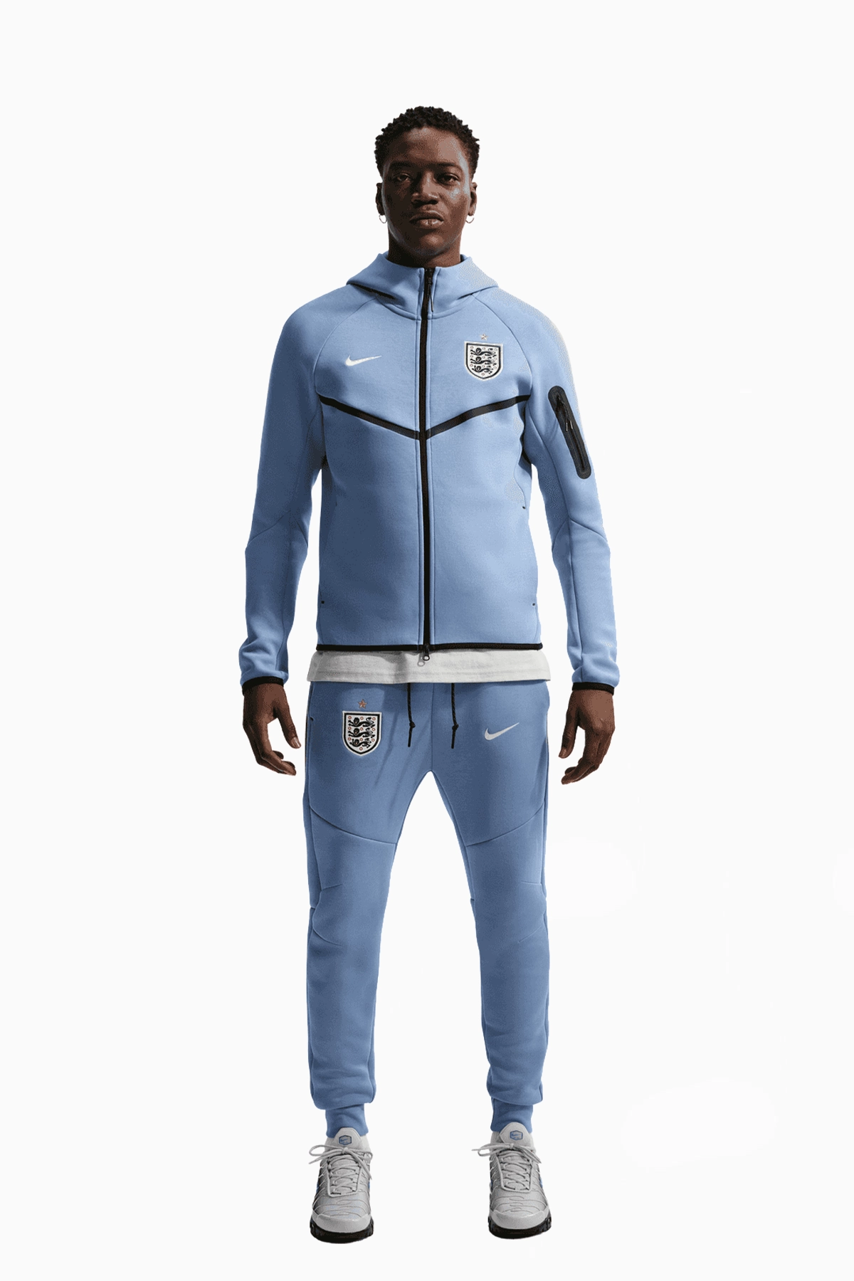 Bluza z kapturem Reprezentacji Anglii Nike 2026 Tech Fleece Windrunner - Niebieski