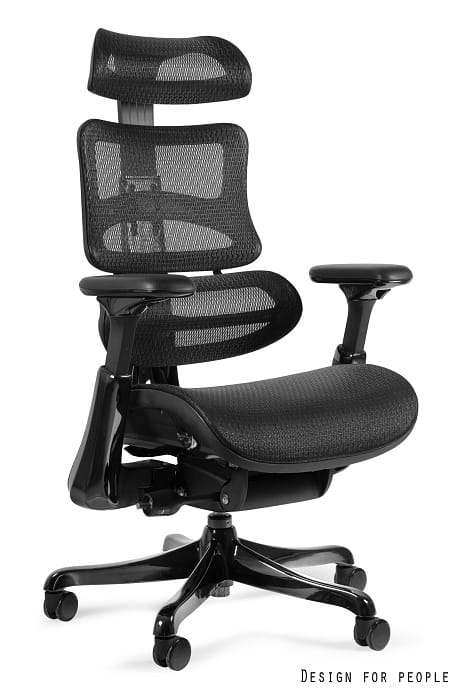 Fotel ergonomiczny ERGOTHRONE czarny, siatka Unique