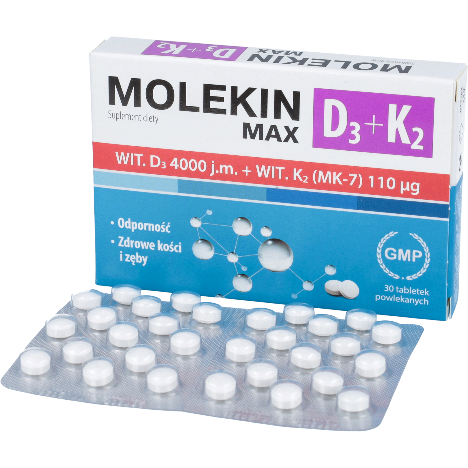 Molekin d3 + k2 max, 30 tabletek powlekanych