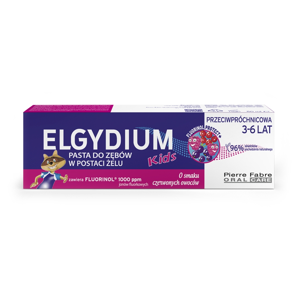 Elgydium kids - pasta do zębów, owoce czerwone, 3-6 lat, 50 ml
