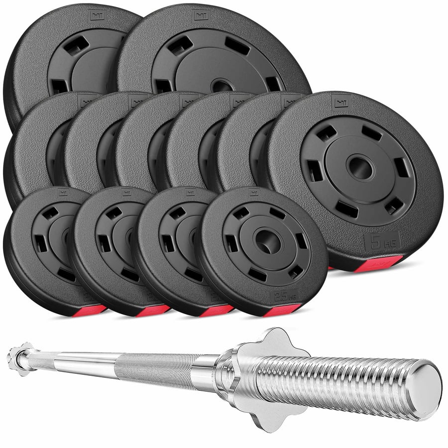 Kunststoff Hantelset 69 kg mit Langhantel
