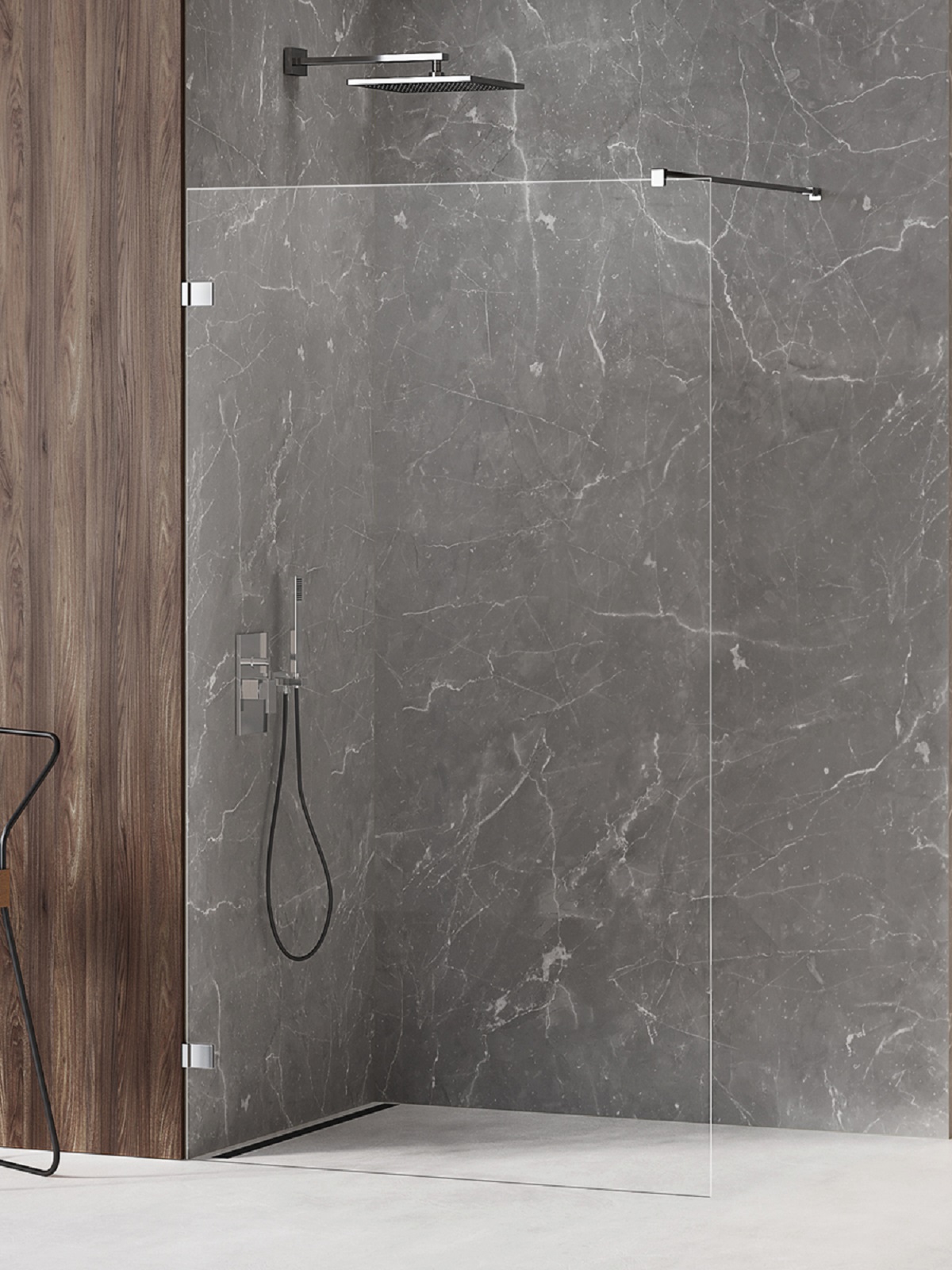 New Trendy Avexa ścianka prysznicowa walk-in 60 cm chrom połysk/szkło przezroczyste EXK-1937
