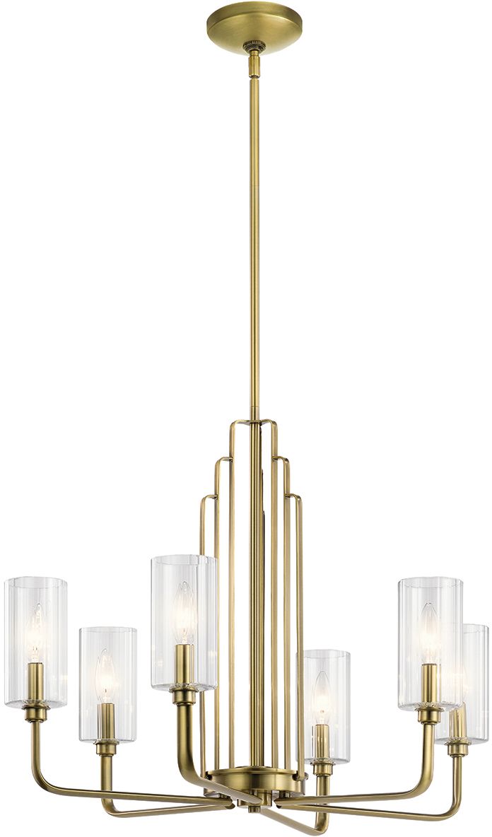 Quintiesse Kimrose lampa wisząca 6x40 W szczotkowany naturalny mosiądz QN-KIMROSE6-BNB