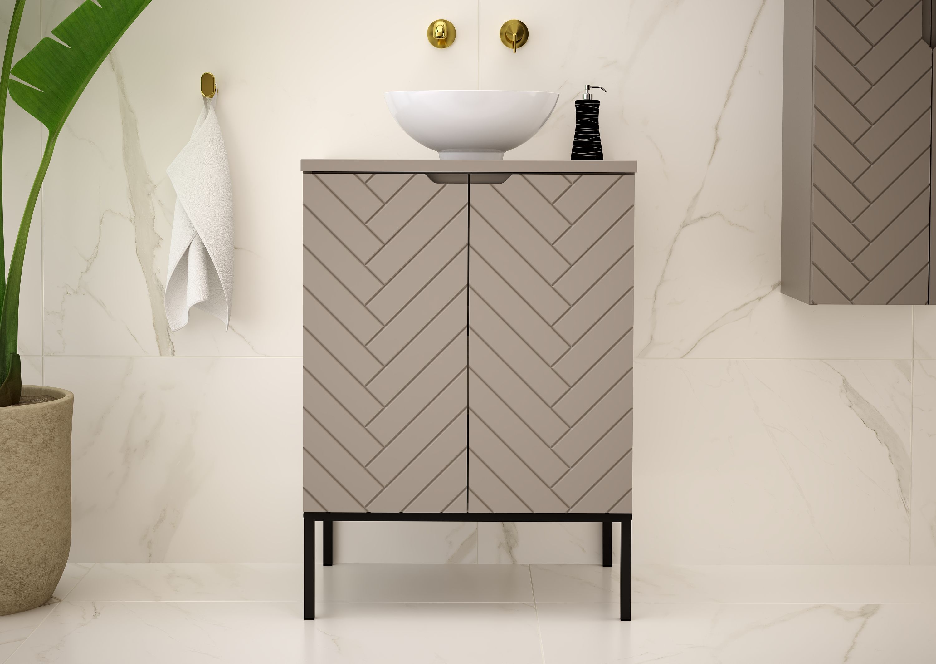 Megstyl Aspen szafka 60x45,8x82 cm podumywalkowa stojąca kaszmir 2503 - Wysyłka w 24h