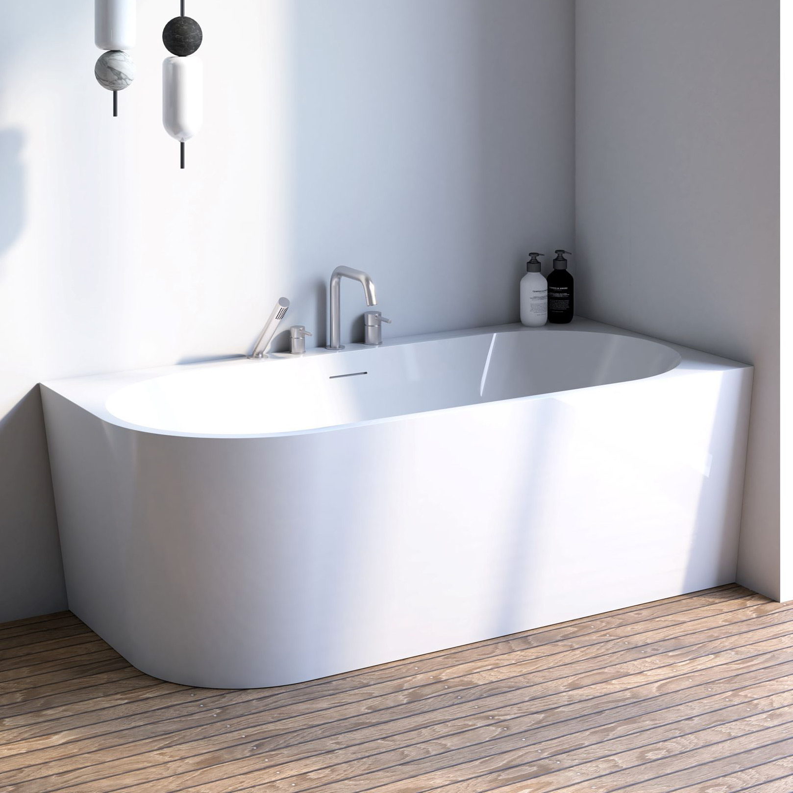 Oltens Hulda wanna narożna 170x80 cm prostokątna biała 11004000 - Wysyłka w 24h