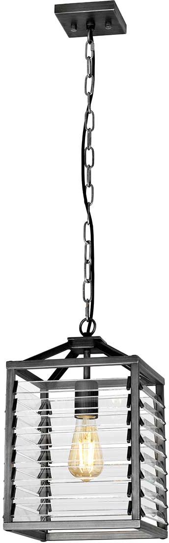 Elstead Lighting Louvre lampa wisząca 1x60 W szary/popielaty LOUVRE-1P