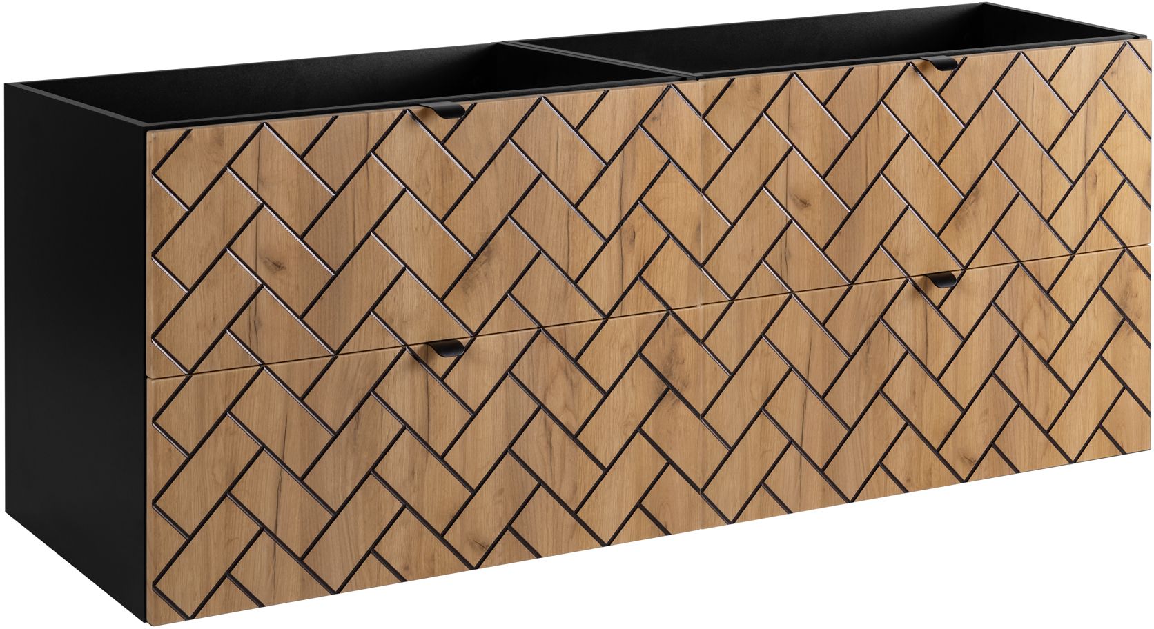 Zestaw Rodan Trend zestaw mebli łazienkowych 160 cm czarny/dąb (5906154450881)