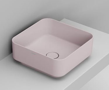 Ceramica Dolomite Noemi umywalka 40x40 cm kwadratowa nablatowa różowa matowa D311765